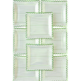 Green Striped Paper Plates