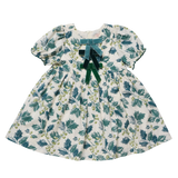 Girls Hermione Dress- Green Holly