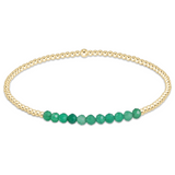 Gold Bliss 2mm Bead Bracelet- Green Onyx