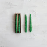 Unscented Tree Shaped Taper Candles in Box- Green