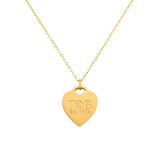 Heart Tag Gold Necklace- 1.5mm chain