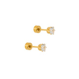 Helen Gold Screwback Stud Earrings