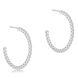 Beaded Classic 1.25" Post Hoop- 3mm Sterling