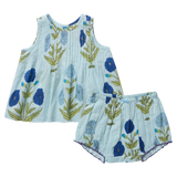 Baby Girls Jaipur 2pc set- Light Blue Dandelion
