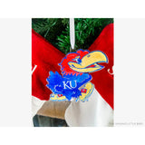 Kansas Jayhawk Holiday Acrylic Ornament