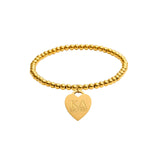 Heart Tag Gold Bead Bracelet