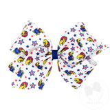 King Grosgrain College Star Collegiate Logo Print Bow