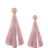 Small Pleated Tree- Light Pink/Gold