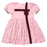 Girls Liliana Dress- Pink Velvet Bows
