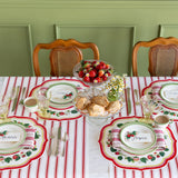 Red Linen Stripe Runner