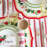 Red Linen Stripe Runner