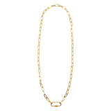 Open Carabiner Link Chain Necklace- 18k Gold