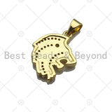 Lion Head Charm- Gold