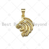 Lion Head Charm- Gold