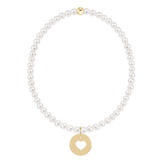 egirl Classic Pearl 3mm Bracelet -  Love Gold Disc