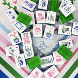 Mahjong Tiles Grandmillennial and Matching Mat