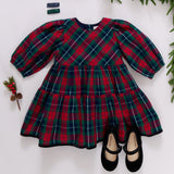 Girls Maribelle Dress- Red Tartan