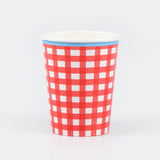 Red Gingham Paper Cups