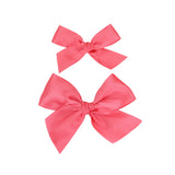 Satin Bow- Melon Clip- Large Alligator