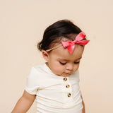 Satin Bow- Melon Headband- Large