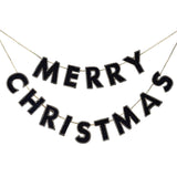 Navy Velvet Beaded  Christmas Bunting