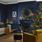 Navy Velvet Beaded  Christmas Bunting