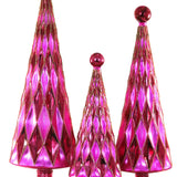 Mid Century Diamond Trees- Burgundy/Pink
