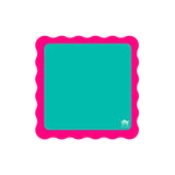 Mini Mahjong Mat- Green Center Pink Scallop
