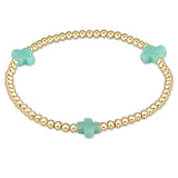Signature Cross Gold Pattern Bracelet 3mm