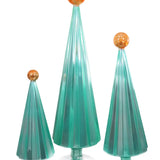 Pleated Trees- Mint/Orange