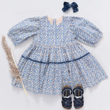 Mirabelle Dress- Blue Climbing Floral