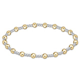 Extends Classic Sincerity Pattern 4MM Bead Bracelet- Mixed Metal