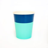 Color Blocked Cups- Navy/Blue