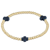 Egirl Signature Cross Small Gold Pattern 2mm Bead Bracelet