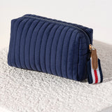 Ezra Small Boxy Cosmetic Pouch- Navy
