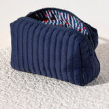 Ezra Small Boxy Cosmetic Pouch- Navy
