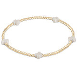 Small Signature Cross Gold Pattern Bracelet 2mm