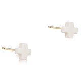 Signature Cross Small Stud- Off-White