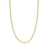Oval Link Paper Clip Choker Necklace- 14k Gold, 15in
