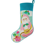 Papa Noel Embroidered Needlepoint Stocking