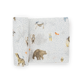 Cotton Muslin Swaddle Blanket- Party Animals