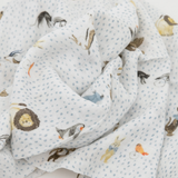 Cotton Muslin Swaddle Blanket- Party Animals