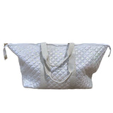 Patch Perfect Quilted Tote- Iridescent White