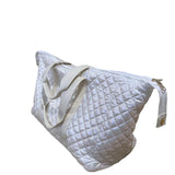 Patch Perfect Quilted Tote- Iridescent White