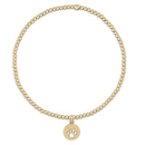 Classic Gold 2mm Bracelet- Paw Print Small Gold Disc