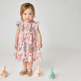 Baby Girls Stevie Dress- Vintage Bunnies