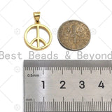 Gold Peace Sign Charm