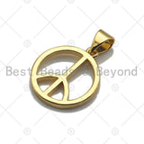 Gold Peace Sign Charm