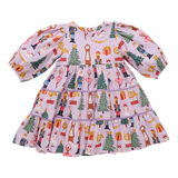 Girls Peachy Dress- Lavender Nutcracker