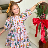Girls Peachy Dress- Lavender Nutcracker